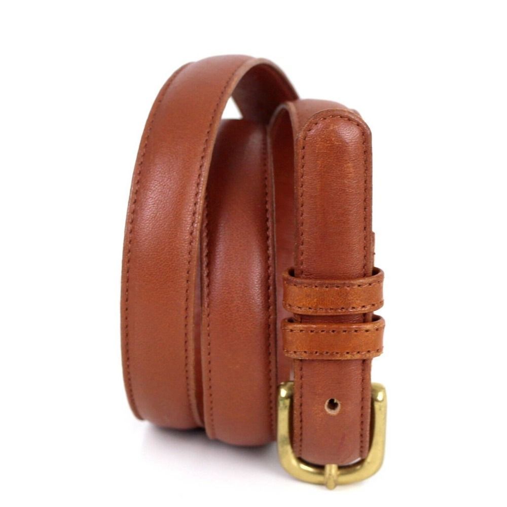 Coach BRITISH TAN BROWN GENUINE LEATHER 3/4"Wd CASUAL DRESS BELT Sz L (I38)